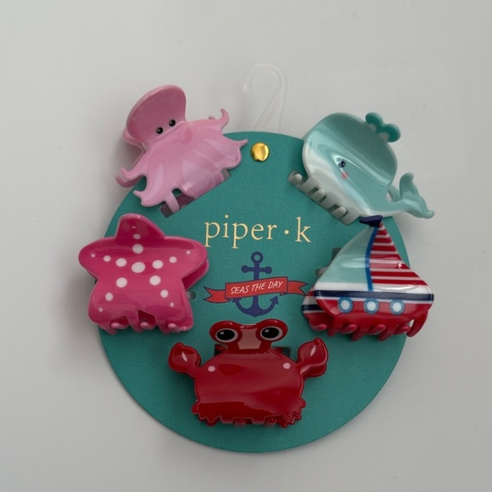 Piper K nwt Sea Adventure Hair Clips - Pink, Red, Blue